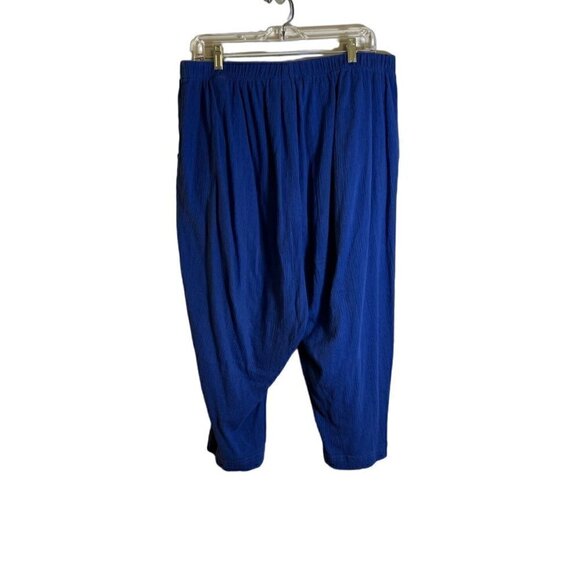 Denim & Co Women's Gauze Capri Blue Pull-On Pants with Pockets Size 1X - Picture 6 of 9